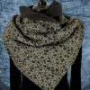Kuscheliger Wickelschal - Strick grau schwarz gefleckt - Fleece dunkelgrau meliert