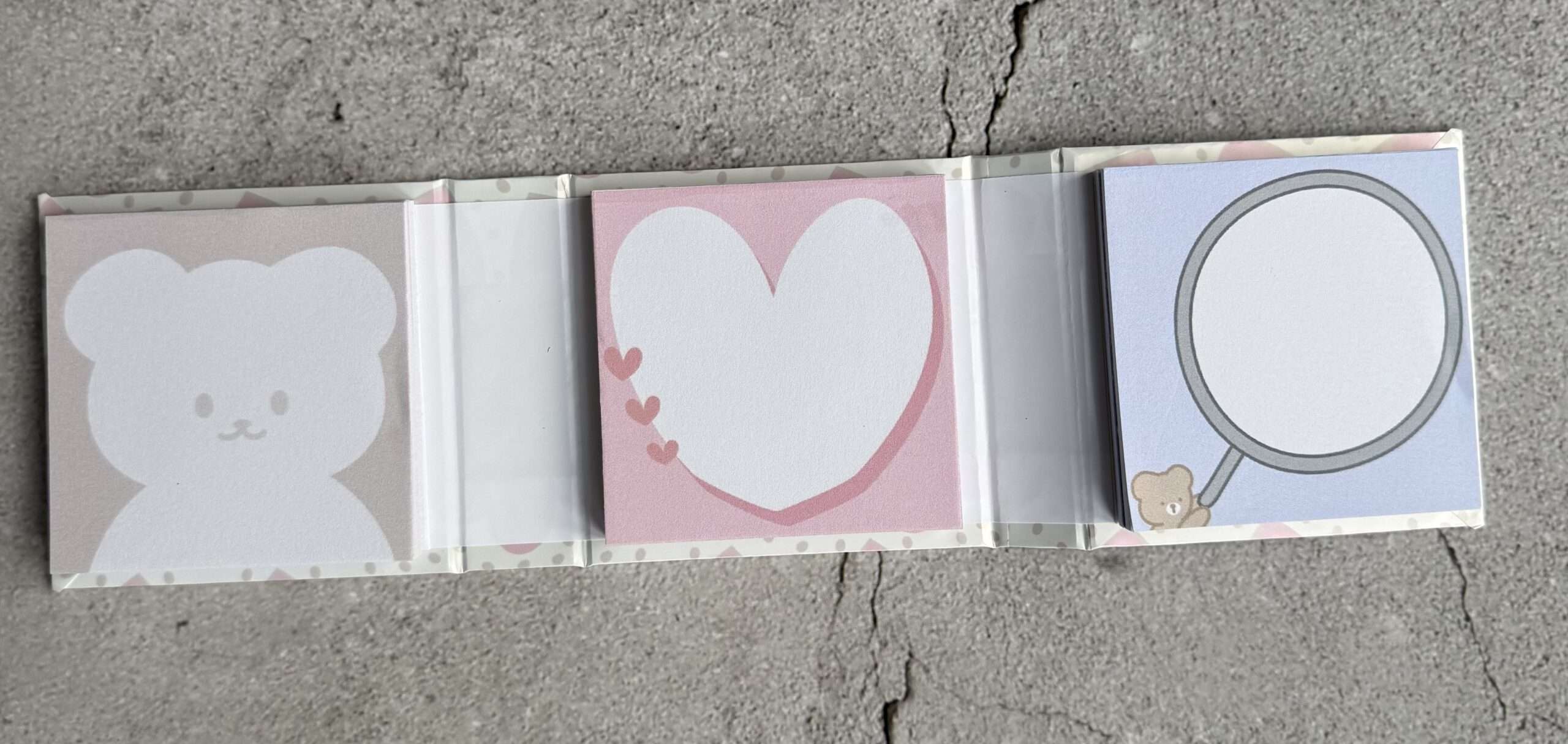 Mini Falt-Notizblock-Set "Rosa Herzen" – Bild 3