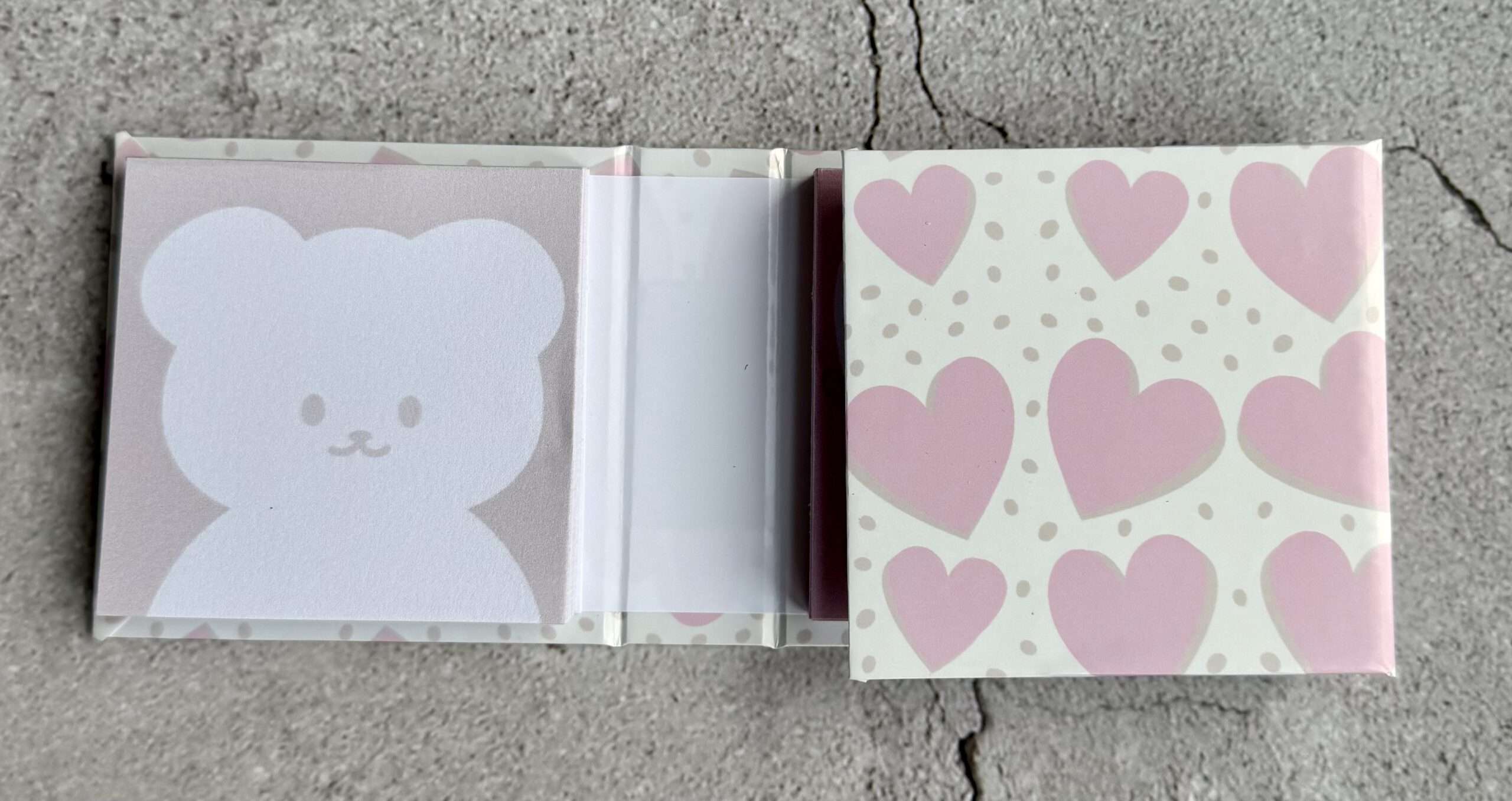 Mini Falt-Notizblock-Set "Rosa Herzen" – Bild 2