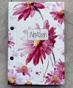 A5 Notizbuch "Gänseblümchen rosa" wiederbefüllbar