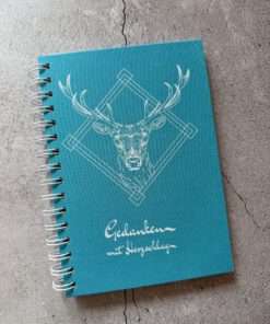 A5 Notizbuch "Hirsch" mit Stoffeinband