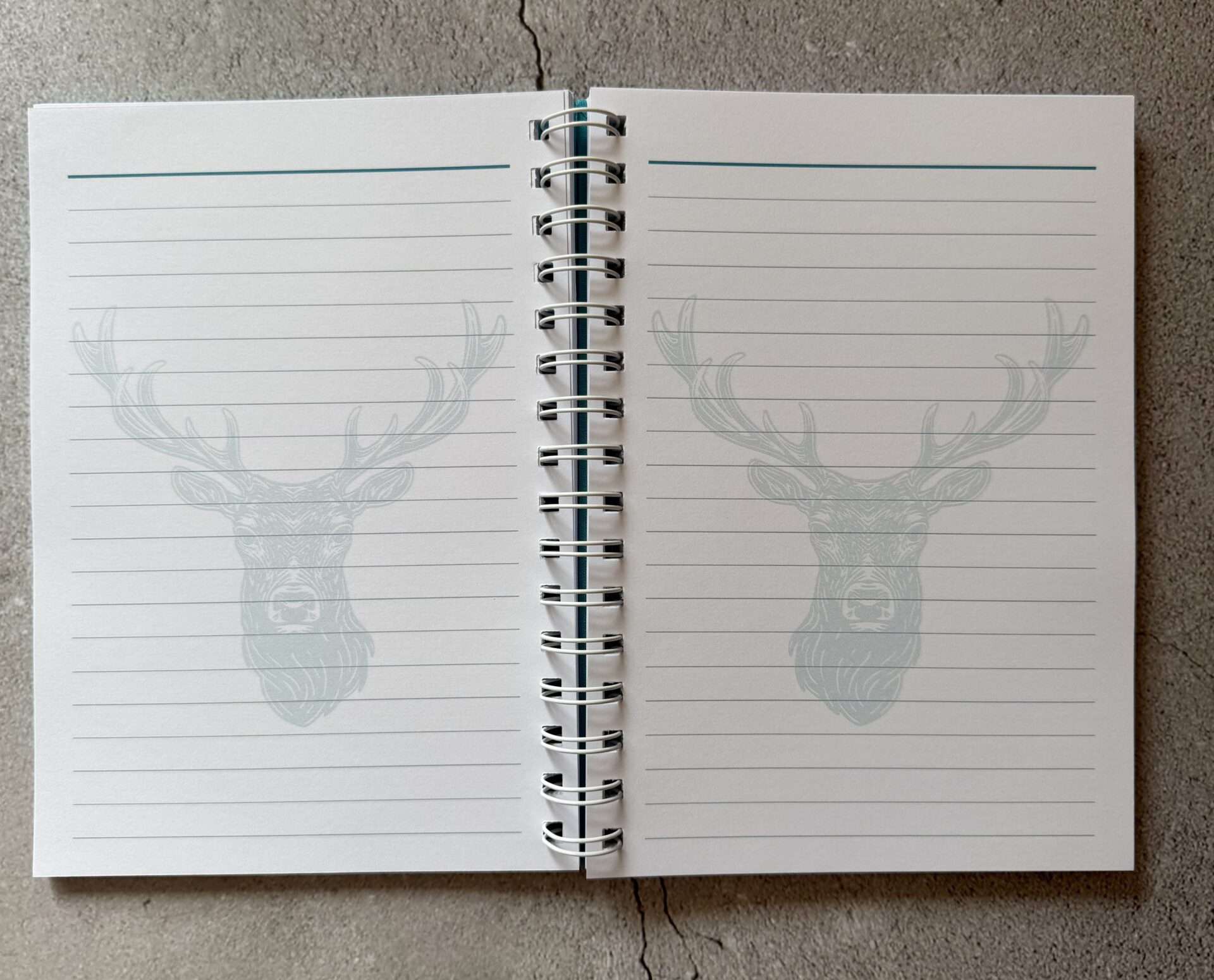 A5 Notizbuch "Hirsch" mit Stoffeinband – Bild 3