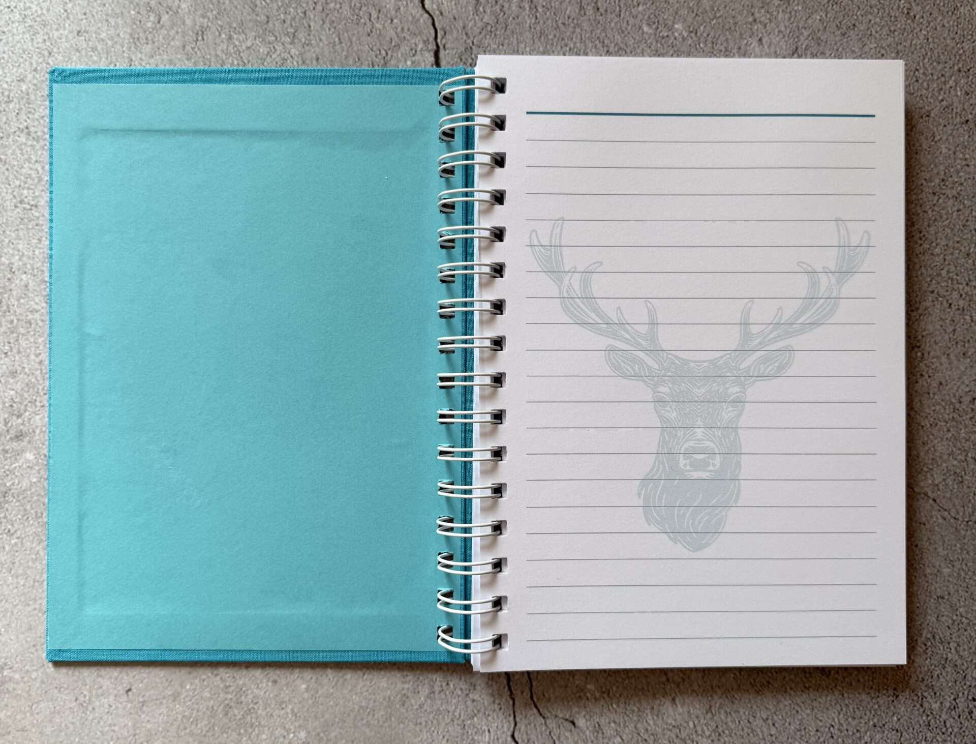 A5 Notizbuch "Hirsch" mit Stoffeinband – Bild 2