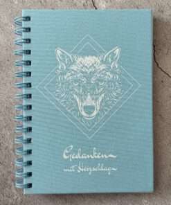 A5 Notizbuch "Wolf" mit Stoffeinband