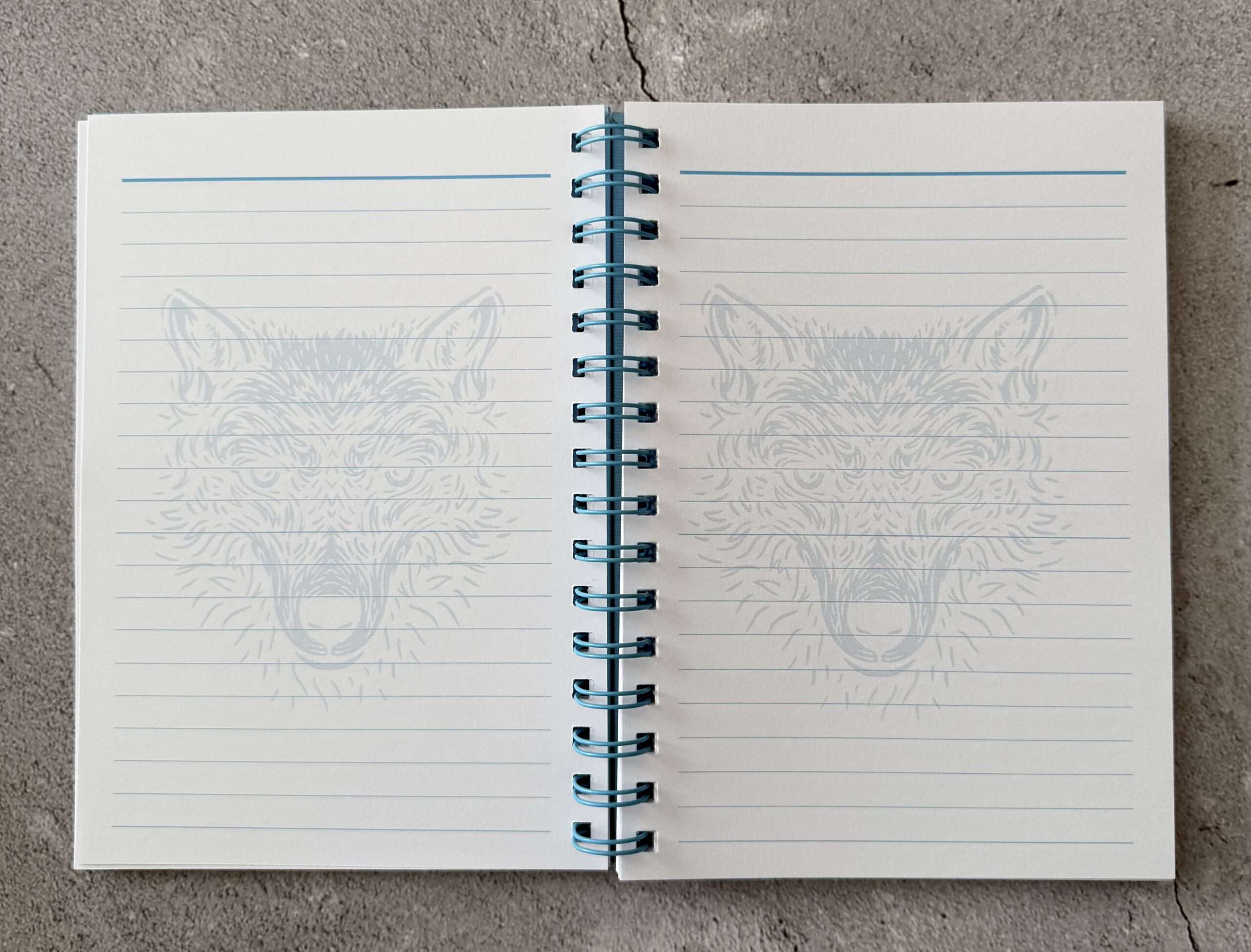 A5 Notizbuch "Wolf" mit Stoffeinband – Bild 3