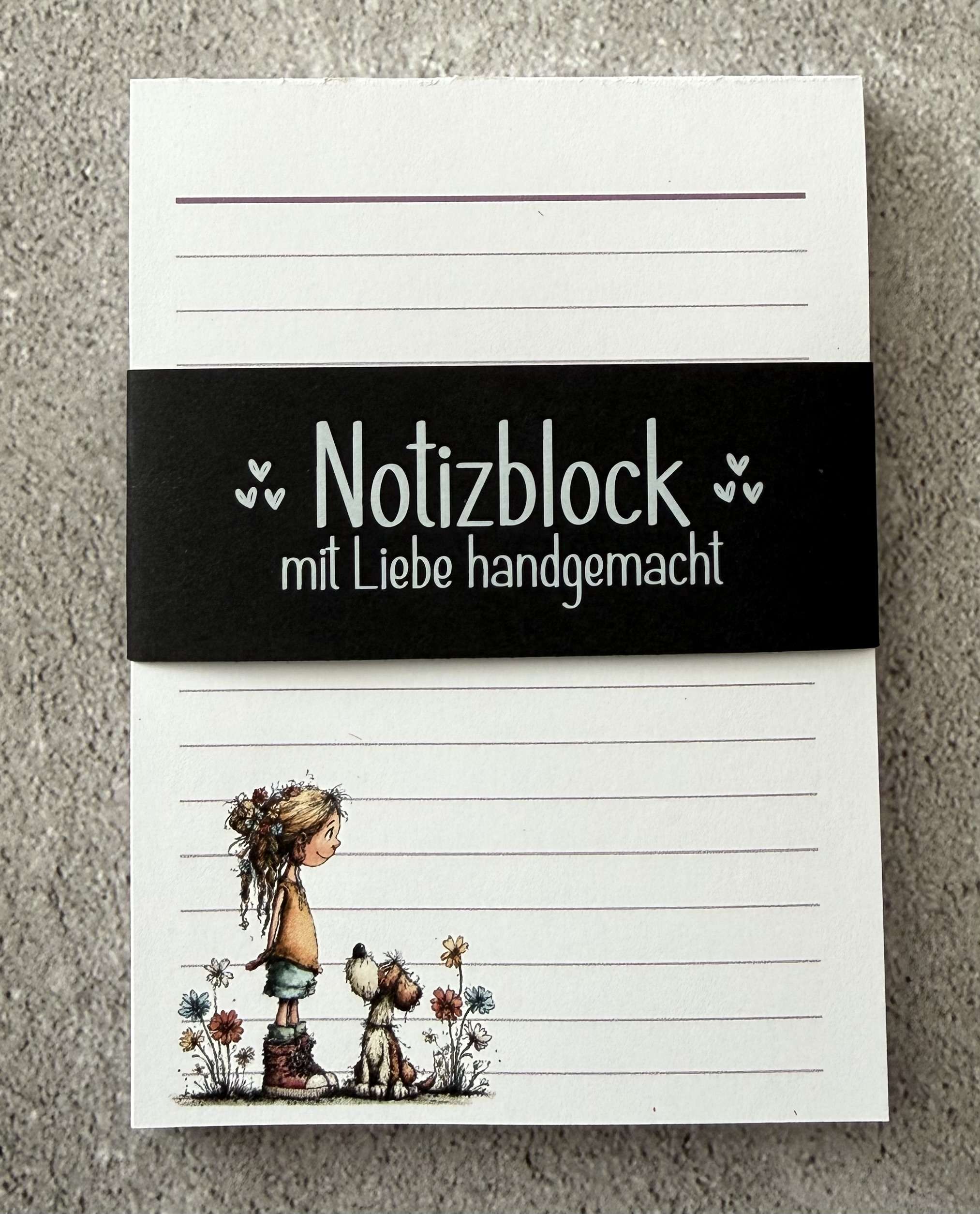 A6 Notizblock "Mädchen mit Hund 3" – Bild 2