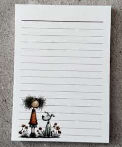 A6 Notizblock "Mädchen mit Hund 1"