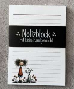 Alternative view of A6 Notizblock "Mädchen mit Hund 1"