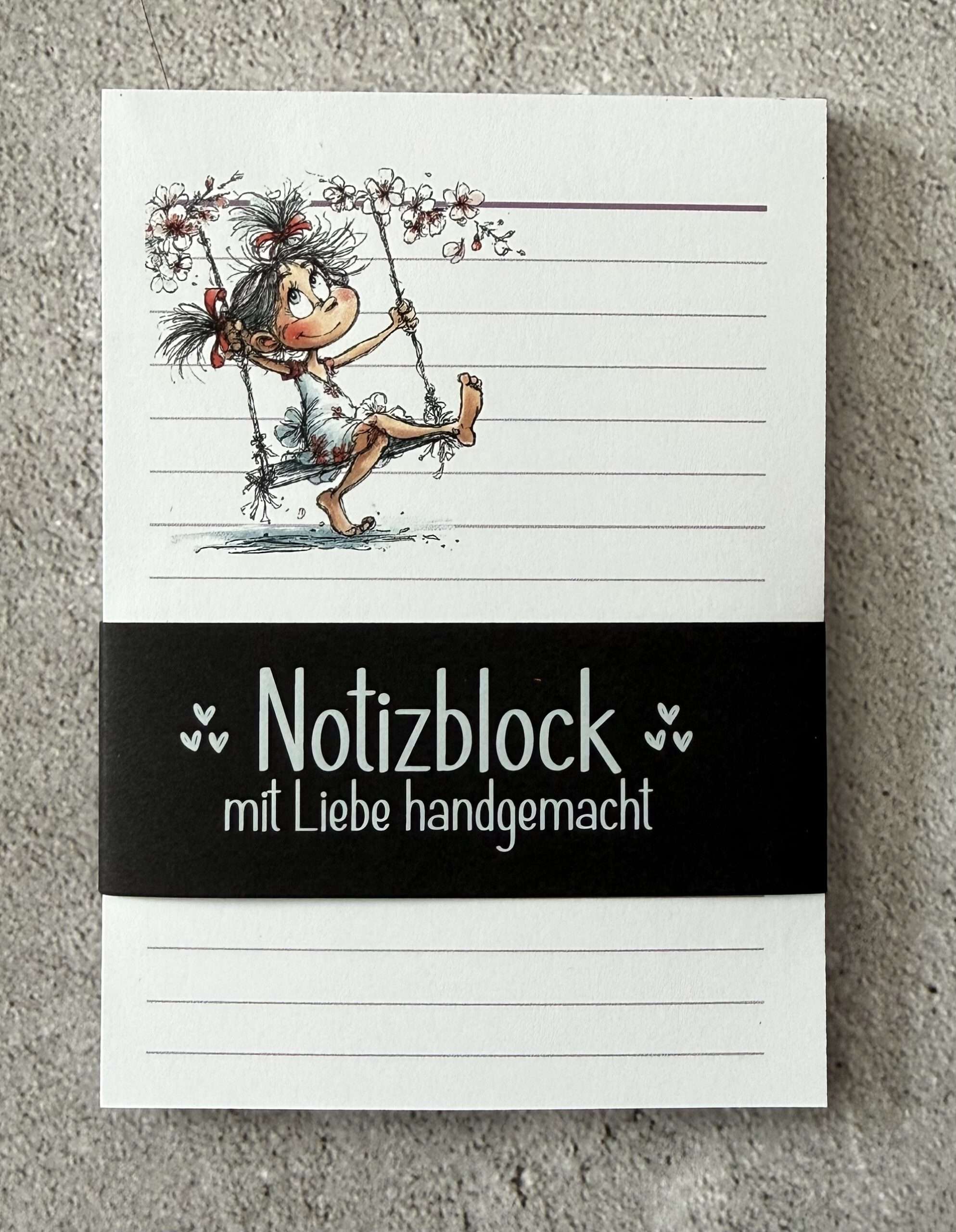 A6 Notizblock "Mädchen auf Schaukel 1" – Bild 2