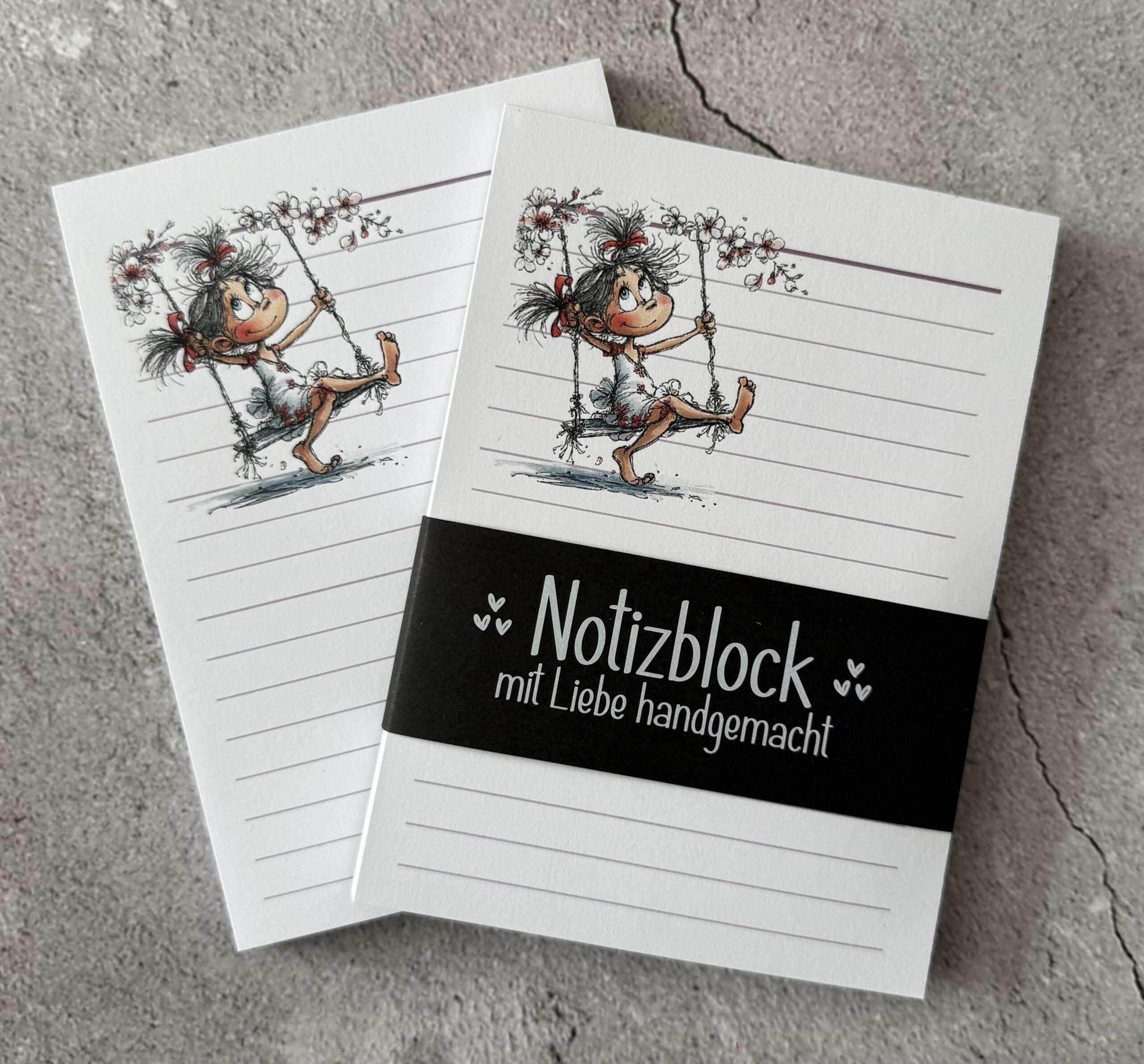 A6 Notizblock "Mädchen auf Schaukel 1" – Bild 3