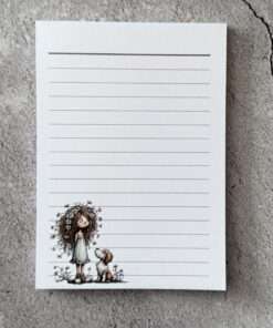 A6 Notizblock "Mädchen mit Hund 4"