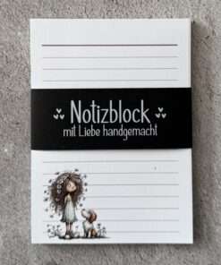 Alternative view of A6 Notizblock "Mädchen mit Hund 4"