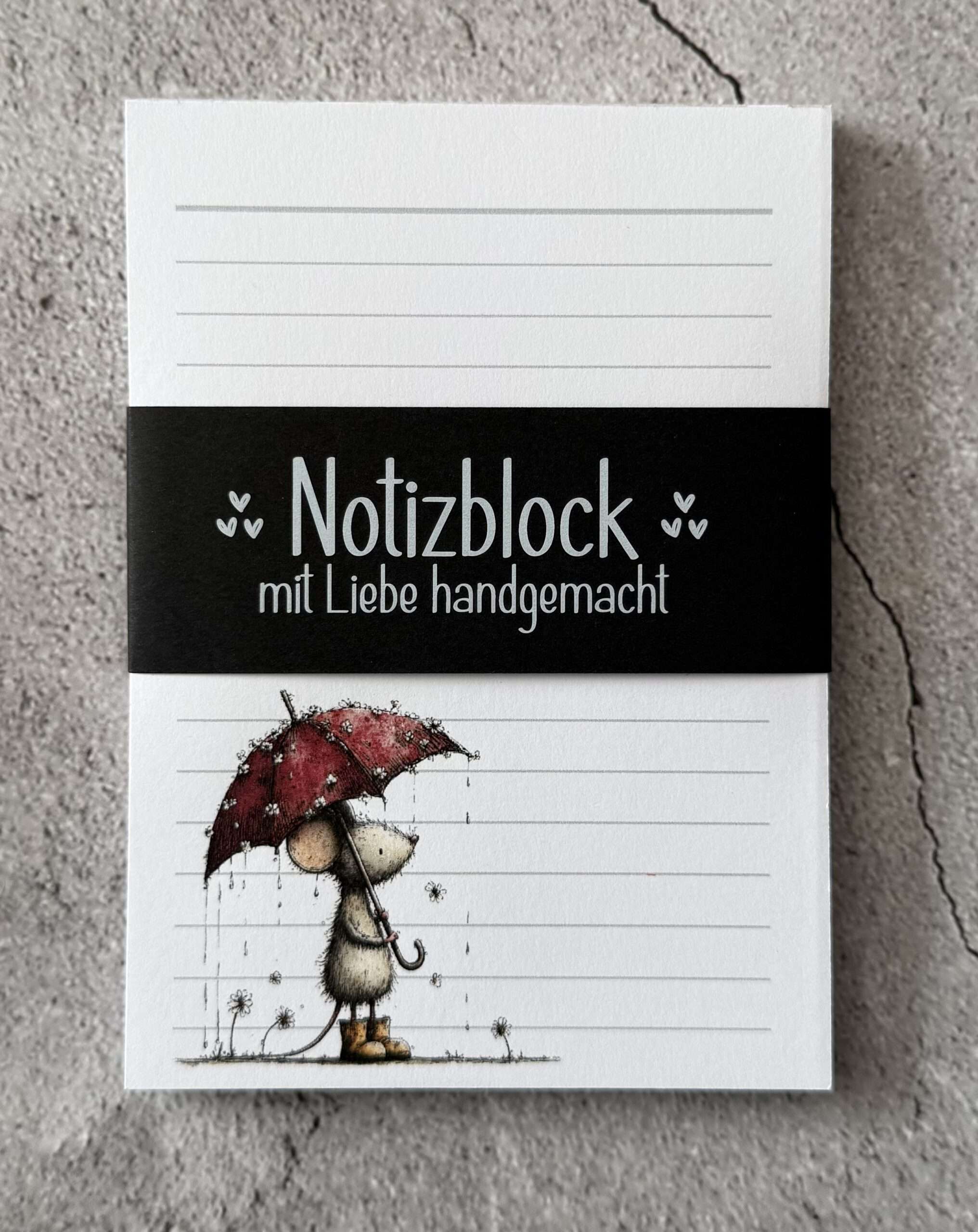 A6 Notizblock "Maus mit Schirm 1" – Bild 2