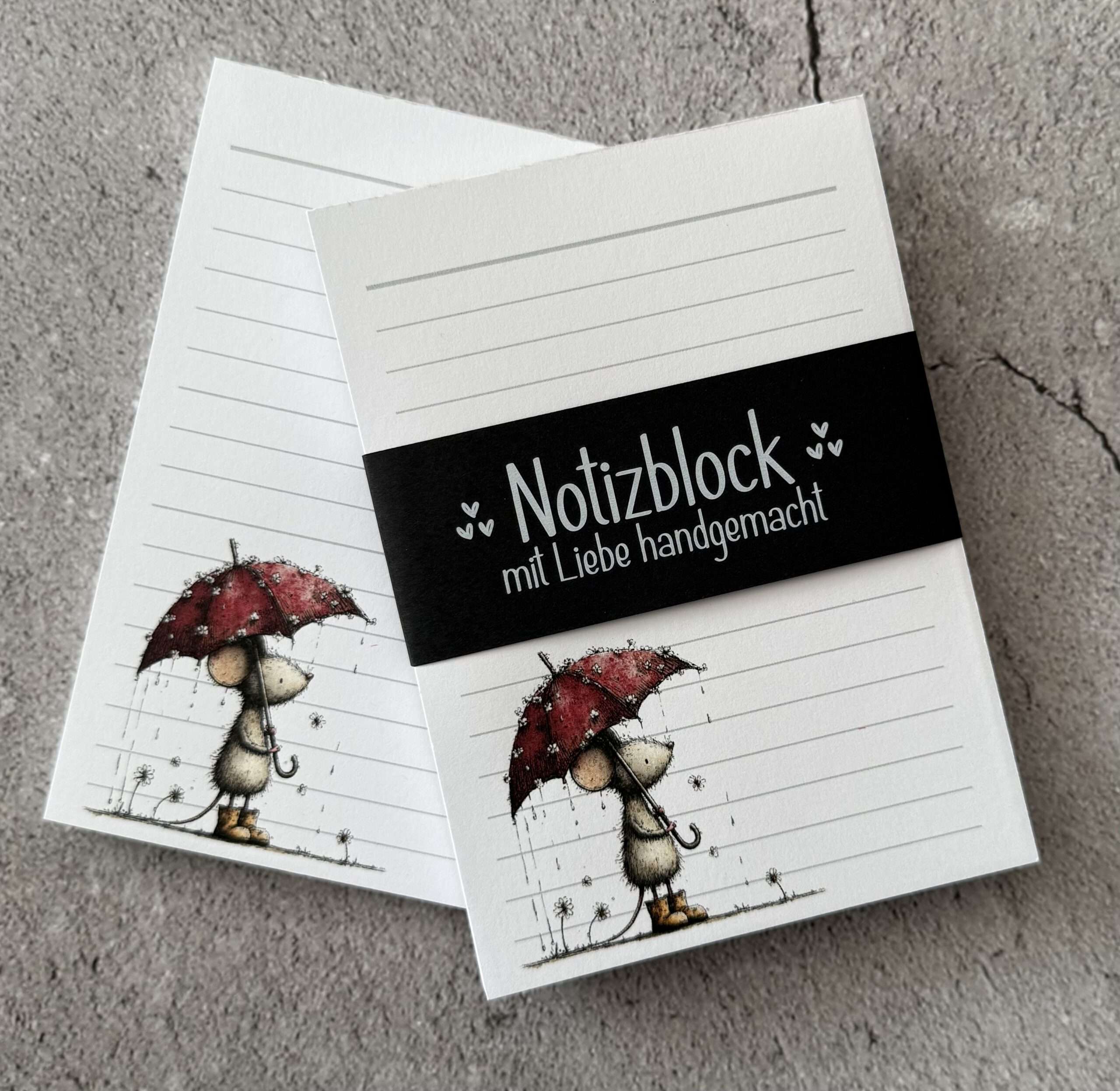 A6 Notizblock "Maus mit Schirm 1" – Bild 3